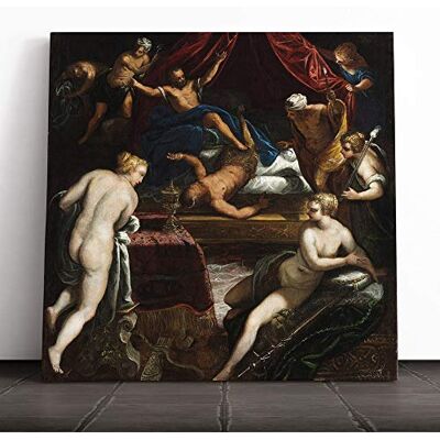 Big Box Art Canvas Print Wall Art Jacopo Comin Tintoretto Hercules Expelling The Faun Mounted & Stretched Box Frame Picture Home Decor for Kitchen, Living Room, Bedroom, Muli-Colour, 14x14 Inch Big Box Art Canvas Print Wall Art Jacopo Comin Tintoretto Hercules Expelling The Faun Mounted & Stretched Box Frame Picture Home Decor for Kitchen, Living Room, Bedroom, Muli-Colour, 14x14 Inch