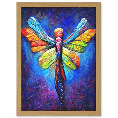 Artery8 - Dragonfly - Neon Night - A4 - Wall Art Print Artery8 - Dragonfly - Neon Night - A4 - Wall Art Print