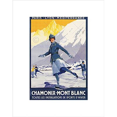 Wee Blue Coo TRAVEL CHAMONIX MONT BLANC ALPINE RESORT WINTER SPORT SKATING ART PRINT B12X6366 Wee Blue Coo TRAVEL CHAMONIX MONT BLANC ALPINE RESORT WINTER SPORT SKATING ART PRINT B12X6366