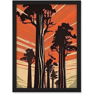 Artery8 Sequoia National Forest Large Tree Linocut Poster Artwork Framed A3 Wall Art Print Artery8 Sequoia National Forest Large Tree Linocut Poster Artwork Framed A3 Wall Art Print