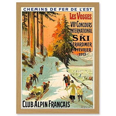 Artery8 - Advert Ski Contest - A4 - Framed - Wall Art Print Artery8 - Advert Ski Contest - A4 - Framed - Wall Art Print