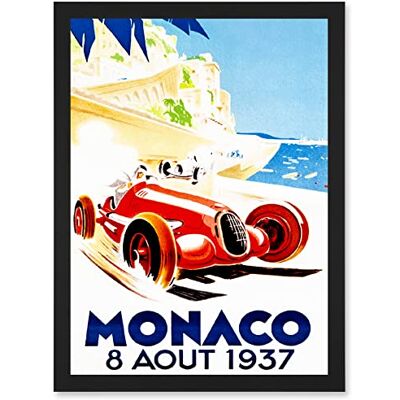 Artery8 - Monaco 1937 Grand Prix - A4 - Framed - Wall Art Artery8 - Monaco 1937 Grand Prix - A4 - Framed - Wall Art