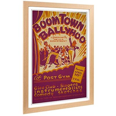 Big Box Art Framed Print of Vintage WPA Poster Boom Town Ballyhoo Design Wall Art Picture Home Decor for Kitchen, Living Room, Bedroom, Hallway, Oak, A2 / 24.5x18 Inch / 62x45cm Big Box Art Framed Print of Vintage WPA Poster Boom Town Ballyhoo Design Wall Art Picture Home Decor for Kitchen, Living Room, Bedroom, Hallway, Oak, A2 / 24.5x18 Inch / 62x45cm