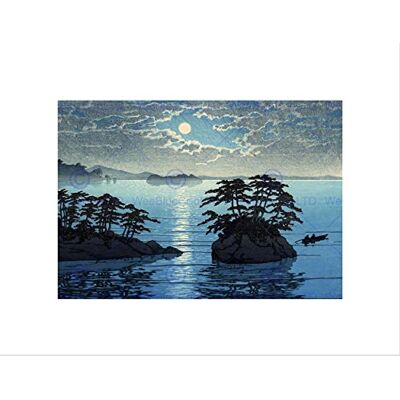 Wee Blue Coo Nature Landscape Japan Futago Island Kawase Hasui Moon Wall Art Print Wee Blue Coo Nature Landscape Japan Futago Island Kawase Hasui Moon Wall Art Print