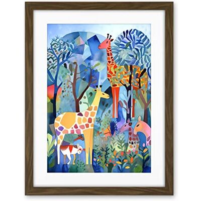 Artery8 Grazing Animals Folk Art Watercolour Painting Artwork Framed Wall Art Print 18X24 Inch Artery8 Grazing Animals Folk Art Watercolour Painting Artwork Framed Wall Art Print 18X24 Inch