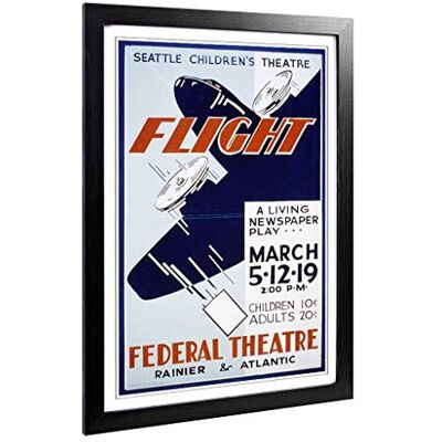 Big Box Art Framed Print of Vintage WPA Poster The Flight Design Wall Art Picture Home Decor for Kitchen, Living, Dining Room, Bedroom, Hallway, Office, Black, A2 / 24.5x18 Inch / 62x45cm Big Box Art Framed Print of Vintage WPA Poster The Flight Design Wall Art Picture Home Decor for Kitchen, Living, Dining Room, Bedroom, Hallway, Office, Black, A2 / 24.5x18 Inch / 62x45cm