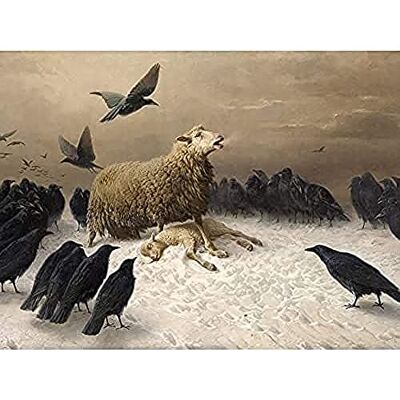 Fine Art Prints Schenck Anguish Sheep Ewe Crows Carrion Painting Art Print Canvas Premium Wall Decor Poster Mural Fine Art Prints Schenck Anguish Sheep Ewe Crows Carrion Painting Art Print Canvas Premium Wall Decor Poster Mural