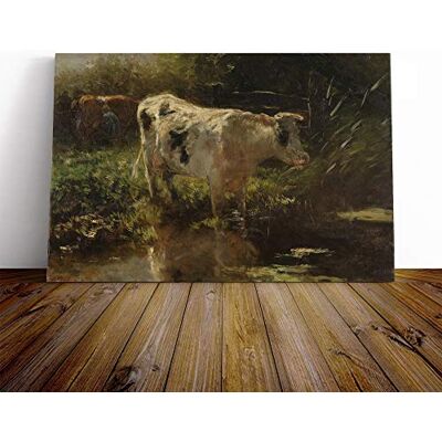 Big Box Art Willem Maris Cow by Water Canvas Print Gallery Wrapped 30mm Frame Wall Art 20x14 inches Ready to Hang Modern Animals Picture Living Room Bedroom Lounge Office Big Box Art Willem Maris Cow by Water Canvas Print Gallery Wrapped 30mm Frame Wall Art 20x14 inches Ready to Hang Modern Animals Picture Living Room Bedroom Lounge Office