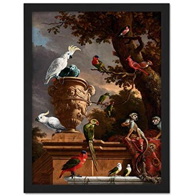 Artery8 Hondecoeter Menagerie Exotic Birds Parrots Painting Artwork Framed Wall Art Print 18X24 Inch Artery8 Hondecoeter Menagerie Exotic Birds Parrots Painting Artwork Framed Wall Art Print 18X24 Inch