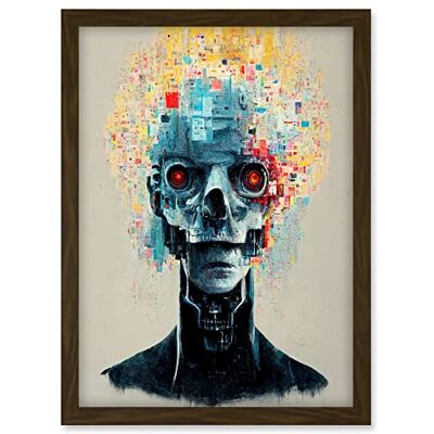 Doppelganger33 LTD Android Cyborg AI Skull With Infrared Eyes Artwork Framed A3 Wall Art Print Doppelganger33 LTD Android Cyborg AI Skull With Infrared Eyes Artwork Framed A3 Wall Art Print