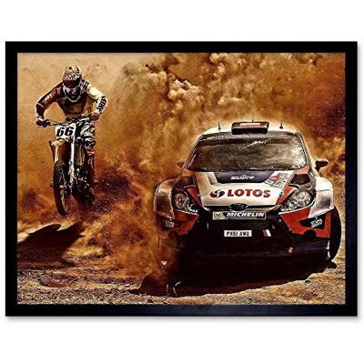 Wee Blue Coo Photograph Sport Motocross Bike Rally Car Dirt Race Art Print Framed Poster Wall Decor 12X16 Inch Wee Blue Coo Photograph Sport Motocross Bike Rally Car Dirt Race Art Print Framed Poster Wall Decor 12X16 Inch
