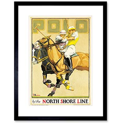 Wee Blue Coo Travel North Shore Line Railway Polo Sport Horse Framed Wall Art Print Wee Blue Coo Travel North Shore Line Railway Polo Sport Horse Framed Wall Art Print