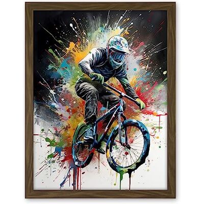 Artery8 Mountain Biking Extreme Sport Paint Splat Portrait Artwork Framed Wall Art Print 18X24 Inch Artery8 Mountain Biking Extreme Sport Paint Splat Portrait Artwork Framed Wall Art Print 18X24 Inch