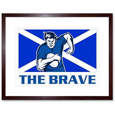 Wee Blue Coo Painting Sport Scotland Rugby Football Flag Brave Picture Framed Wall Art Print Wee Blue Coo Painting Sport Scotland Rugby Football Flag Brave Picture Framed Wall Art Print