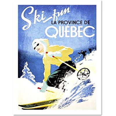 Wee Blue Coo Travel Tourism Winter Sport Quebec Canada Ski Snow Downhill Large Framed Art Print Poster Wall Decor 18x24 inch Wee Blue Coo Travel Tourism Winter Sport Quebec Canada Ski Snow Downhill Large Framed Art Print Poster Wall Decor 18x24 inch