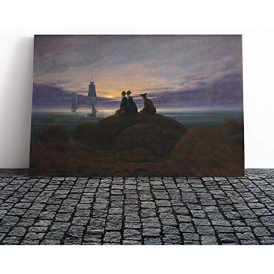 Big Box Art Friedrich Caspar David Moonrise Over The Sea Canvas Print 30x20 Inch Wall Art, Ready to Hang, Gallery Wrapped, Fade-Resistant Inks, Securely Packaged, UK Made Big Box Art Friedrich Caspar David Moonrise Over The Sea Canvas Print 30x20 Inch Wall Art, Ready to Hang, Gallery Wrapped, Fade-Resistant Inks, Securely Packaged, UK Made