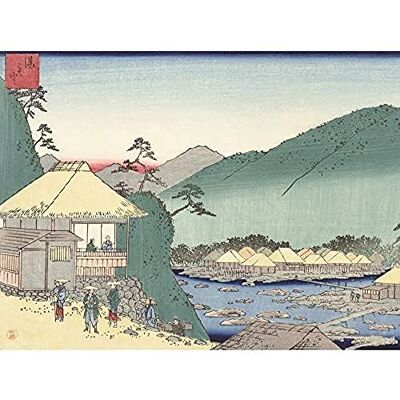 Artery8 Hiroshige Yumoto Landscape Village In Japan Art Print Canvas Premium Wall Decor Poster Mural Artery8 Hiroshige Yumoto Landscape Village In Japan Art Print Canvas Premium Wall Decor Poster Mural