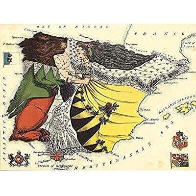 Fine Art Prints Lancaster 1869 Pictorial Map Spain Portugal Bear Lady Art Print Canvas Premium Wall Decor Poster Mural Fine Art Prints Lancaster 1869 Pictorial Map Spain Portugal Bear Lady Art Print Canvas Premium Wall Decor Poster Mural