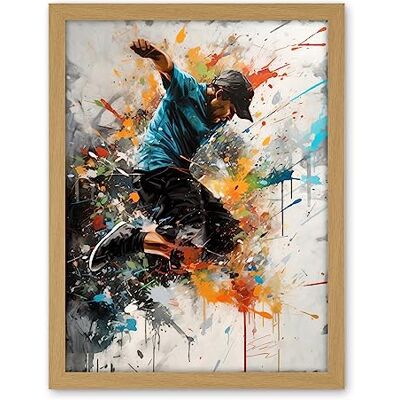 Artery8 Parkour Jump Urban Sport Paint Splat Action Shot Artwork Framed Wall Art Print 18X24 Inch Artery8 Parkour Jump Urban Sport Paint Splat Action Shot Artwork Framed Wall Art Print 18X24 Inch