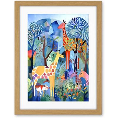Artery8 Grazing Animals Folk Art Watercolour Painting Artwork Framed Wall Art Print 18X24 Inch Artery8 Grazing Animals Folk Art Watercolour Painting Artwork Framed Wall Art Print 18X24 Inch