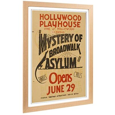 Big Box Art Framed Print of Vintage WPA Poster Mystery of Broadwalk Design Wall Art Picture Home Decor for Kitchen, Living Room, Bedroom, Hallway, Oak, A2 / 24.5x18 Inch / 62x45cm Big Box Art Framed Print of Vintage WPA Poster Mystery of Broadwalk Design Wall Art Picture Home Decor for Kitchen, Living Room, Bedroom, Hallway, Oak, A2 / 24.5x18 Inch / 62x45cm