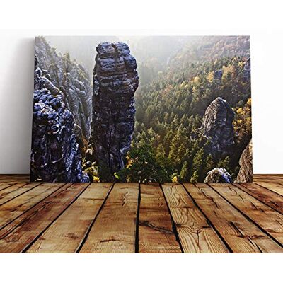 Big Box Art Landscape Saxon Forest and Mountains Switzerland Canvas Print Gallery Wrapped 30mm Frame Wall Art 20x14 inches Ready to Hang Contemporary Landscape Picture Living Room Bedroom Lounge Office Big Box Art Landscape Saxon Forest and Mountains Switzerland Canvas Print Gallery Wrapped 30mm Frame Wall Art 20x14 inches Ready to Hang Contemporary Landscape Picture Living Room Bedroom Lounge Office