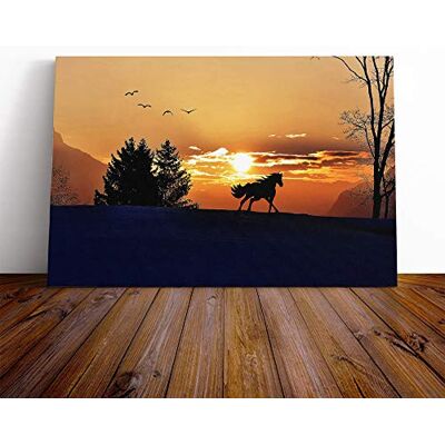 Big Box Art Wild Horse Sunset Birds Landscape Canvas Print Gallery Wrapped 30mm Frame Wall Art 24x16 inches Ready to Hang Modern Animals Picture Living Room Bedroom Lounge Office Big Box Art Wild Horse Sunset Birds Landscape Canvas Print Gallery Wrapped 30mm Frame Wall Art 24x16 inches Ready to Hang Modern Animals Picture Living Room Bedroom Lounge Office