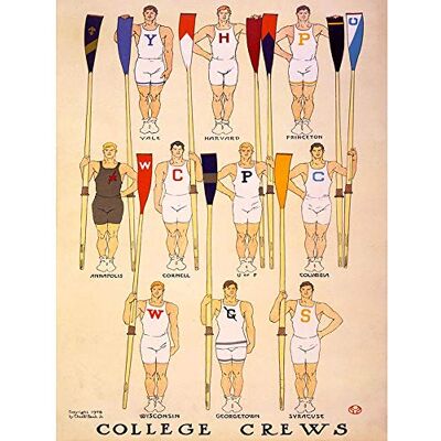 Wee Blue Coo Paintings Drawing Sport Rowing College Crew American University USA Art Print Poster Wall Decor 12X16 Inch Wee Blue Coo Paintings Drawing Sport Rowing College Crew American University USA Art Print Poster Wall Decor 12X16 Inch