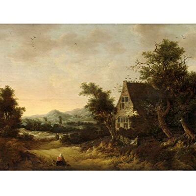 Artery8 Van Zwieten Hilly Landscape Cottage Peasant Painting Premium Wall Art Canvas Print 18X24 Inch Artery8 Van Zwieten Hilly Landscape Cottage Peasant Painting Premium Wall Art Canvas Print 18X24 Inch