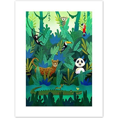 Wee Blue Coo Jungle Animals Amazon Canvas Wall Art Print Wee Blue Coo Jungle Animals Amazon Canvas Wall Art Print