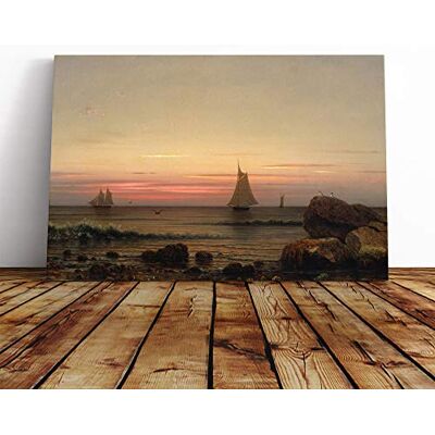 Big Box Art Martin Johnson Heade Sailing Off The Coast Canvas Print Gallery Wrapped 30mm Frame Wall Art 24x16 inches Ready to Hang Modern Seascape Picture Living Room Bedroom Lounge Office Big Box Art Martin Johnson Heade Sailing Off The Coast Canvas Print Gallery Wrapped 30mm Frame Wall Art 24x16 inches Ready to Hang Modern Seascape Picture Living Room Bedroom Lounge Office