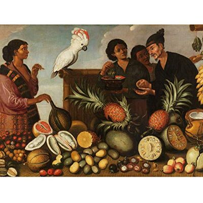 Artery8 Eckhout East Indian Market Stall Batavia Painting Premium Wall Art Canvas Print 18X24 Inch Artery8 Eckhout East Indian Market Stall Batavia Painting Premium Wall Art Canvas Print 18X24 Inch