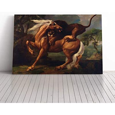 Big Box Art George Stubbs Lion Attacking a Horse Canvas Print Gallery Wrapped 30mm Frame Wall Art 20x14 inches Ready to Hang Modern Animals Picture Living Room Bedroom Lounge Office Big Box Art George Stubbs Lion Attacking a Horse Canvas Print Gallery Wrapped 30mm Frame Wall Art 20x14 inches Ready to Hang Modern Animals Picture Living Room Bedroom Lounge Office