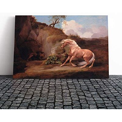 Big Box Art George Stubbs Horse Frightened by a Lion Vol.2 Canvas Print Gallery Wrapped 30mm Frame Wall Art 24x16 inches Ready to Hang Modern Animals Picture Living Room Bedroom Lounge Office Big Box Art George Stubbs Horse Frightened by a Lion Vol.2 Canvas Print Gallery Wrapped 30mm Frame Wall Art 24x16 inches Ready to Hang Modern Animals Picture Living Room Bedroom Lounge Office