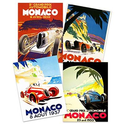 Artery8 Monaco Grand Prix Classic Racing Motor Sport Advert 1930s Home Decor Premium Wall Art Poster Pack of 4 Artery8 Monaco Grand Prix Classic Racing Motor Sport Advert 1930s Home Decor Premium Wall Art Poster Pack of 4