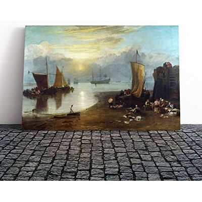 Big Box Art Canvas Print Wall Art Joseph William Turner Sun Rising Through Vapour (2) Mounted & Stretched Box Frame Picture Home Decor for Kitchen, Living Room, Bedroom, Multi-Colour, 20x14 Inch Big Box Art Canvas Print Wall Art Joseph William Turner Sun Rising Through Vapour (2) Mounted & Stretched Box Frame Picture Home Decor for Kitchen, Living Room, Bedroom, Multi-Colour, 20x14 Inch