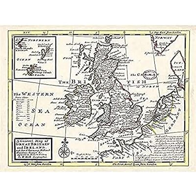 Fine Art Prints Moll 1732 General Map Great Britain Ireland France Art Print Canvas Premium Wall Decor Poster Mural Fine Art Prints Moll 1732 General Map Great Britain Ireland France Art Print Canvas Premium Wall Decor Poster Mural
