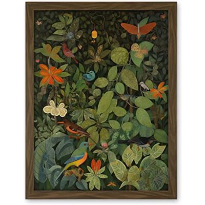 Artery8 Audubon Style Birds and Insects in Jungle Artwork Framed Wall Art Print 18X24 Inch Artery8 Audubon Style Birds and Insects in Jungle Artwork Framed Wall Art Print 18X24 Inch