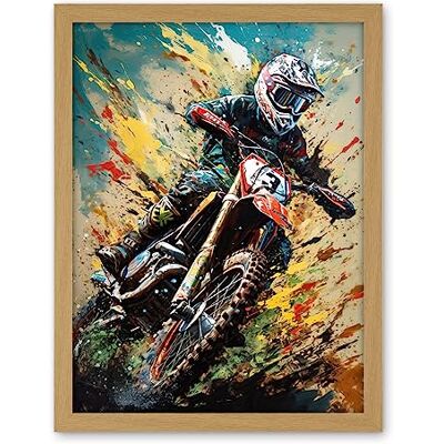 Artery8 Motocross Race Sport Driver Action Shot Painting Artwork Framed Wall Art Print 18X24 Inch Artery8 Motocross Race Sport Driver Action Shot Painting Artwork Framed Wall Art Print 18X24 Inch
