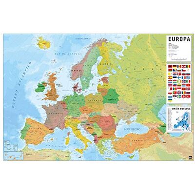 Grupo Erik Europe Physical Political Map Poster 36 x 24 in / 91.5 x 61 cm Shipped Rolled Up Cool Posters, Art Poster, Wall Posters & Prints Map Art, Educational Wall Decor Grupo Erik Europe Physical Political Map Poster 36 x 24 in / 91.5 x 61 cm Shipped Rolled Up Cool Posters, Art Poster, Wall Posters & Prints Map Art, Educational Wall Decor