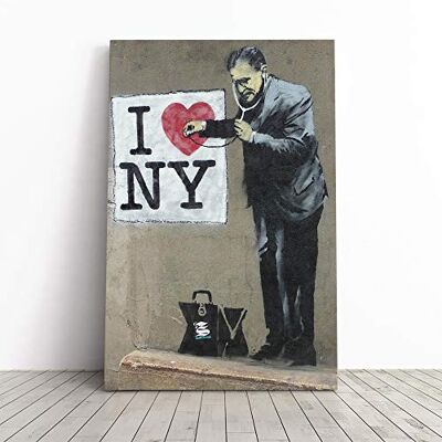 Big Box Art Banksy I Heart Ney York NY Graffiti Wall Art Canvas Print Gallery Wrapped 30mm Frame Wall Decor 30x20 inches Ready to Hang Pop Art Picture Living Room Bedroom Lounge Office Big Box Art Banksy I Heart Ney York NY Graffiti Wall Art Canvas Print Gallery Wrapped 30mm Frame Wall Decor 30x20 inches Ready to Hang Pop Art Picture Living Room Bedroom Lounge Office