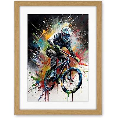 Artery8 Mountain Biking Extreme Sport Paint Splat Portrait Artwork Framed Wall Art Print 18X24 Inch Artery8 Mountain Biking Extreme Sport Paint Splat Portrait Artwork Framed Wall Art Print 18X24 Inch