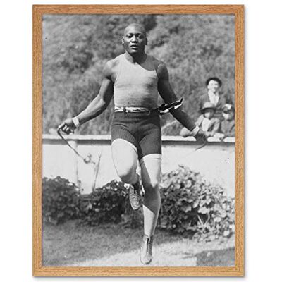 Wee Blue Coo Vintage Jack Johnson Skip Boxer Sport Art Print Framed Poster Wall Decor 12X16 Inch Wee Blue Coo Vintage Jack Johnson Skip Boxer Sport Art Print Framed Poster Wall Decor 12X16 Inch