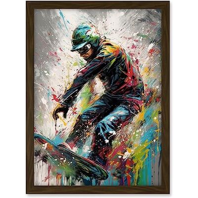 Artery8 Snowboarding Extreme Sport Athlete Paint Splat Artwork Framed A3 Wall Art Print Artery8 Snowboarding Extreme Sport Athlete Paint Splat Artwork Framed A3 Wall Art Print
