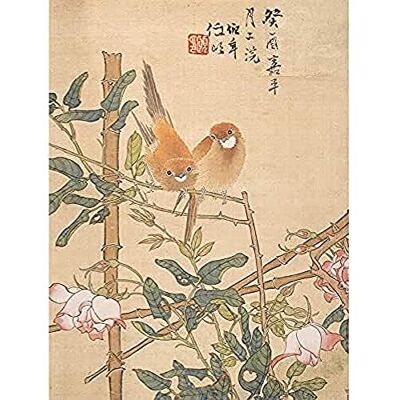Fine Art Prints Ren Yi Two Birds Perched Rose Bush Chinese Painting Unframed Wall Art Print Poster Home Decor Premium Fine Art Prints Ren Yi Two Birds Perched Rose Bush Chinese Painting Unframed Wall Art Print Poster Home Decor Premium