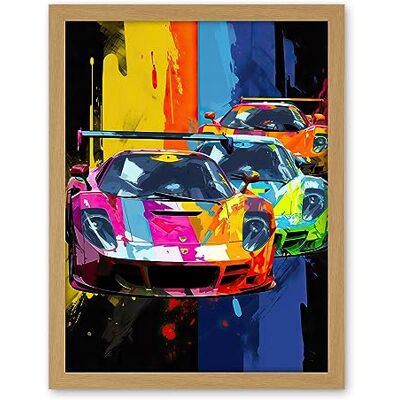 Artery8 Sport Racing Cars Vibrant Supercar Race Mancave Gift for Him Artwork Framed Wall Art Print 18X24 Inch Artery8 Sport Racing Cars Vibrant Supercar Race Mancave Gift for Him Artwork Framed Wall Art Print 18X24 Inch