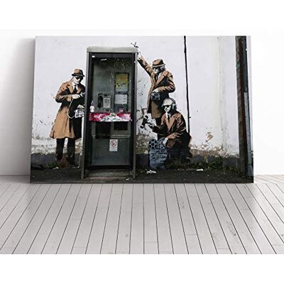 Big Box Art Canvas Print Banksy Spies CIA FBI Graffiti Wall Art Mounted & Stretched Box Frame Picture Home Decor for Kitchen, Living Room, Bedroom, Hallway, Multi-Colour, 20x14 Inch Big Box Art Canvas Print Banksy Spies CIA FBI Graffiti Wall Art Mounted & Stretched Box Frame Picture Home Decor for Kitchen, Living Room, Bedroom, Hallway, Multi-Colour, 20x14 Inch