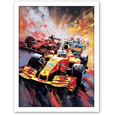 Artery8 Grand Prix Championship Cars Racing on Track Artwork Framed Wall Art Print 18X24 Inch Artery8 Grand Prix Championship Cars Racing on Track Artwork Framed Wall Art Print 18X24 Inch