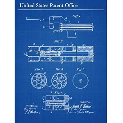 Artery8 Smith Wesson Revolver Gun Pistol 1917 Vintage Patent Large XL Wall Art Canvas Print Artery8 Smith Wesson Revolver Gun Pistol 1917 Vintage Patent Large XL Wall Art Canvas Print