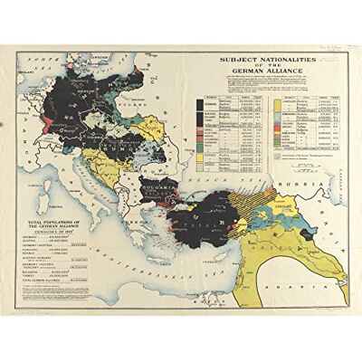 Fine Art Prints Langhans 1917 Map German Subject Allies Europe Premium Wall Art Canvas Print 18X24 Inch Fine Art Prints Langhans 1917 Map German Subject Allies Europe Premium Wall Art Canvas Print 18X24 Inch